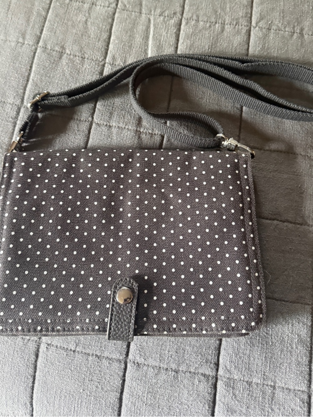 Thirty-One Polka Dot Crossbody Bag in Dark Gray